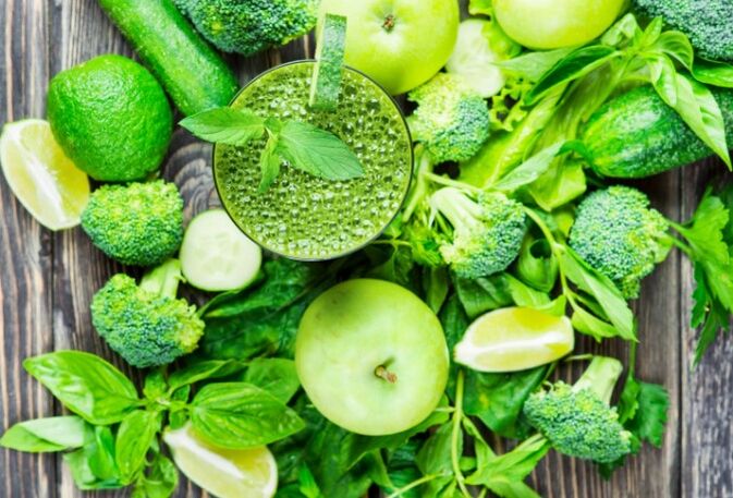 Verduras e frutas cítricas